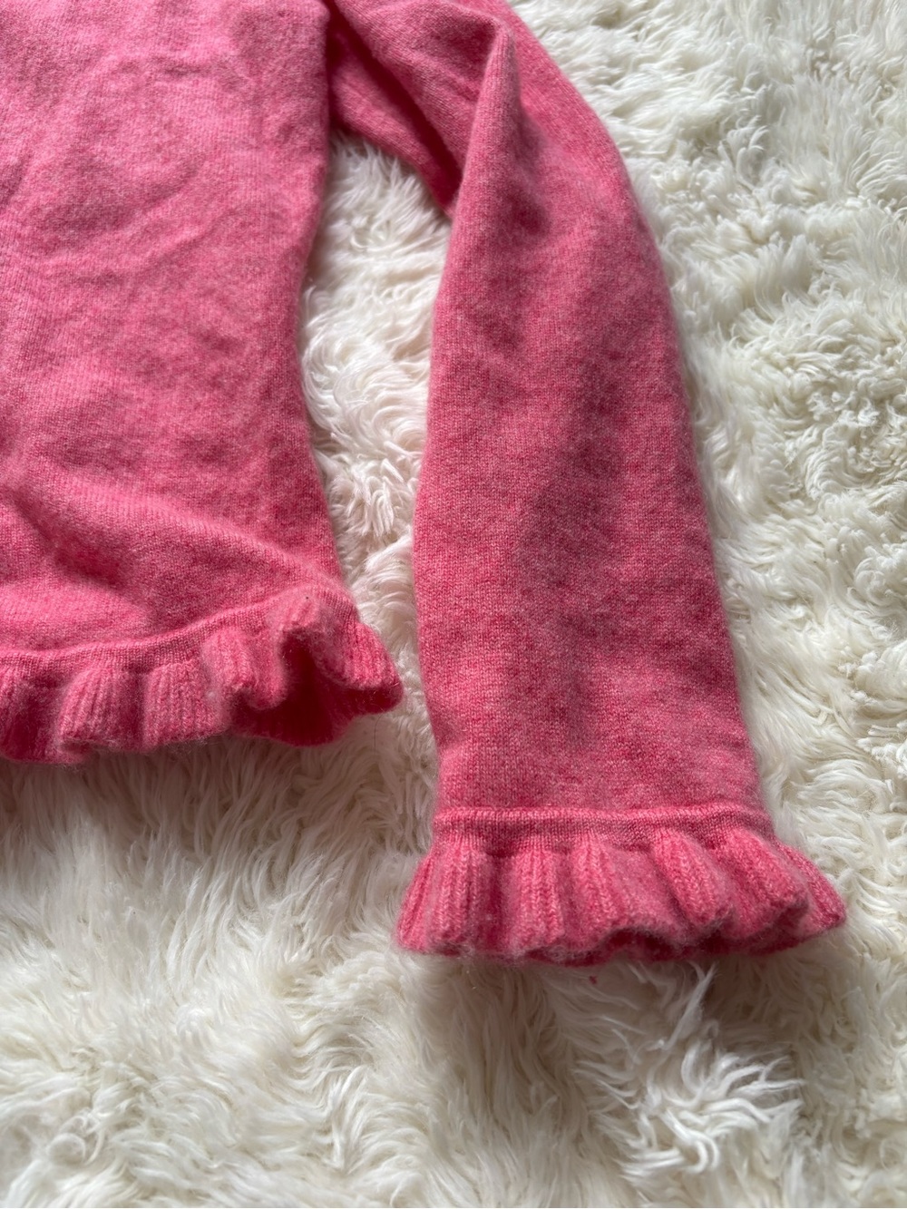Pure Collection Pink Ruffle-Trim Cashmere Cardigan - Picture 5 of 13